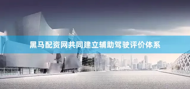 黑马配资网共同建立辅助驾驶评价体系
