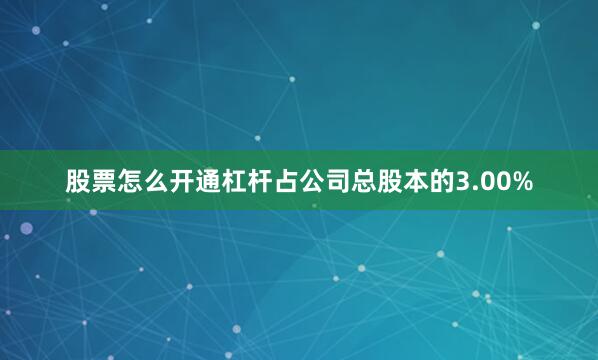 股票怎么开通杠杆占公司总股本的3.00%
