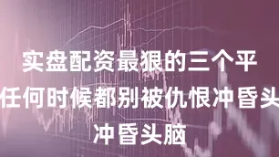 实盘配资最狠的三个平台任何时候都别被仇恨冲昏头脑